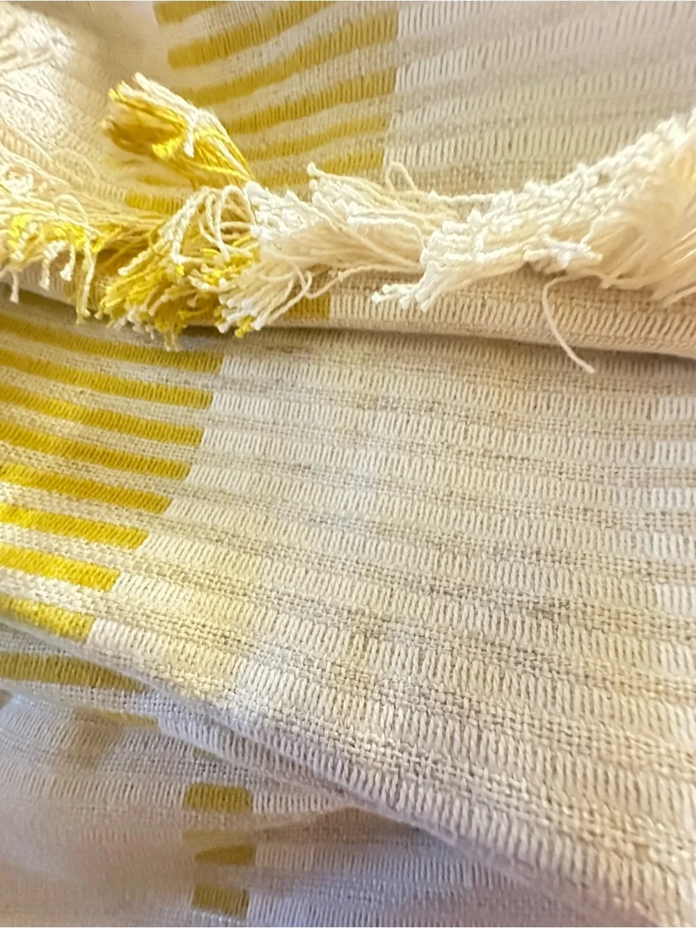 Anthropologie Pieced Striped Cotton Blend Woven Curtain 1 Panel